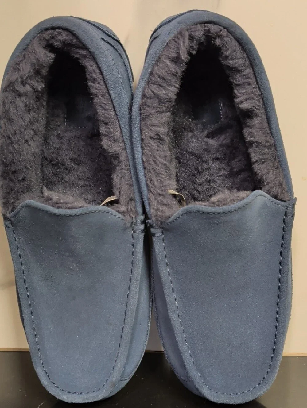 UGG® Ascot Plush-Lined Slip-On Moccasin Loafer Slippers Size 12 $119.95